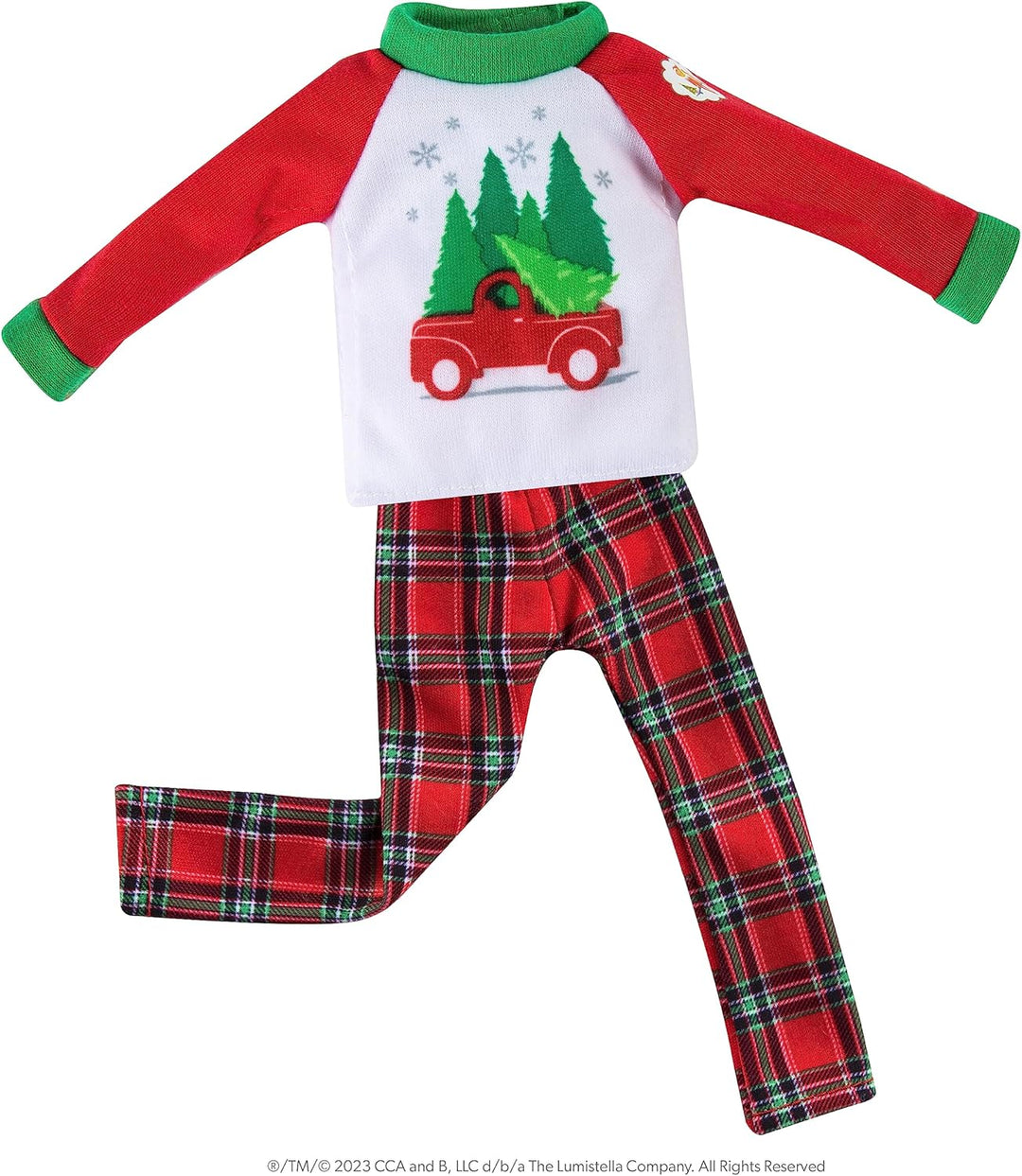 The Elf on the Shelf Claus Couture® Weihnachtsbaum Pyjama | Oberteil mit Weihnachtsbaum-Motiv & Kari
