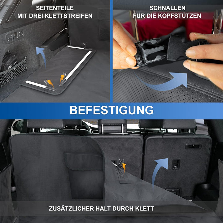 WhizProducts® Basic Kofferraumschutz Hund – wasserdichte Auto Hundedecke mit Seitenschutz – Robuste