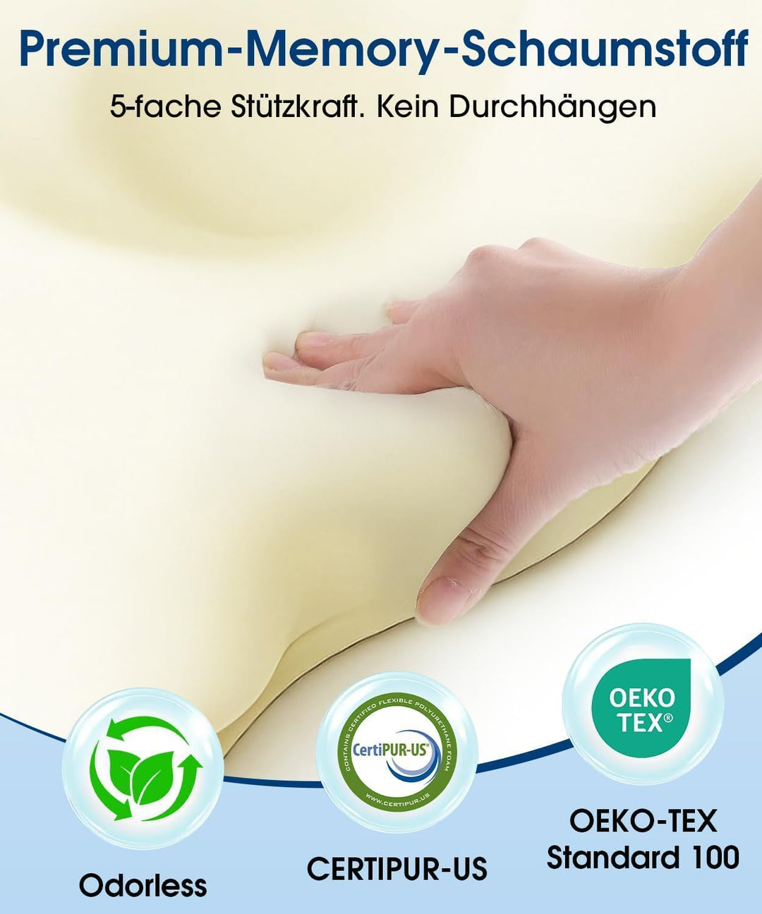 EASICUTI Nackenkissen Kopfkissen, Ergonomisches Kissen mit 2 kühlenden Waschbaren Bezügen Memory Foa