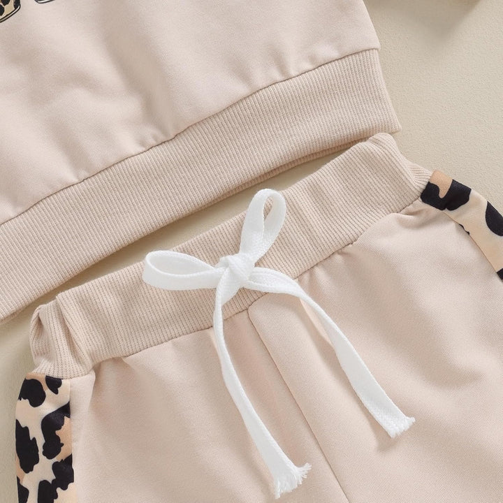Geagodelia Baby Mädchen Kleidung Babykleidung Outfit Set Langarmshirt Sweatshirt + Leopard Hose Neug