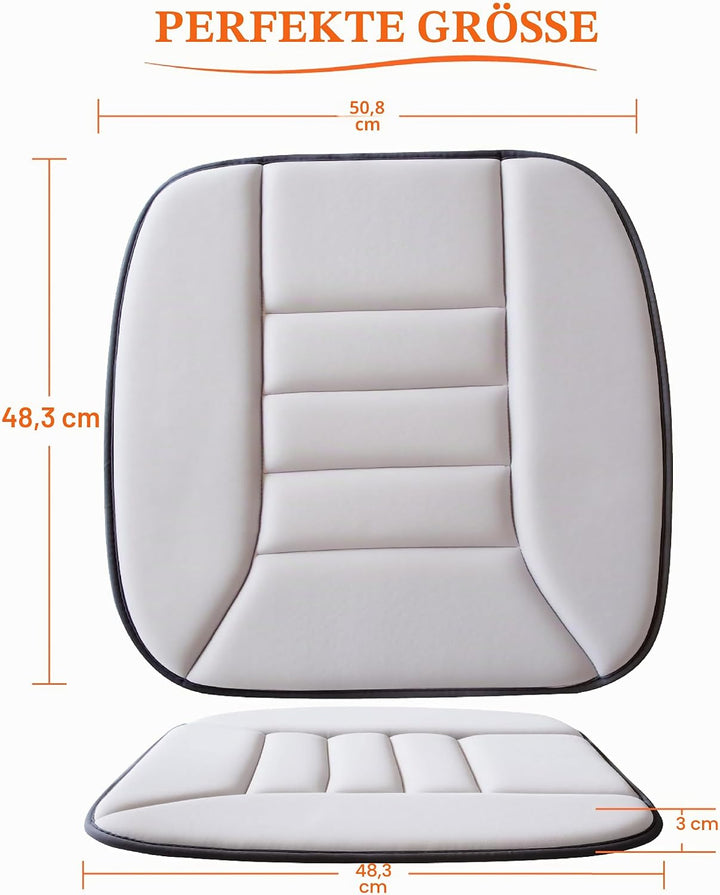 kingphenix Auto Sitzkissen mit 3,0 cm Komfort Memory Foam Sitzkissen für Auto und Bürostuhl - Hellgr