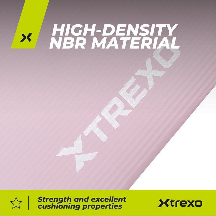 TREXO NBR Übungsmatte in Hellrosa 183 x 61 cm Material von aussergewöhnlicher Haltbarkeit und Flexib