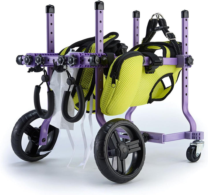 Hunderollstuhl für die Hinterbeine, Hunderollstuhlwagen, Dehnbarer Integrierter 4-Rad-Laufwagen für