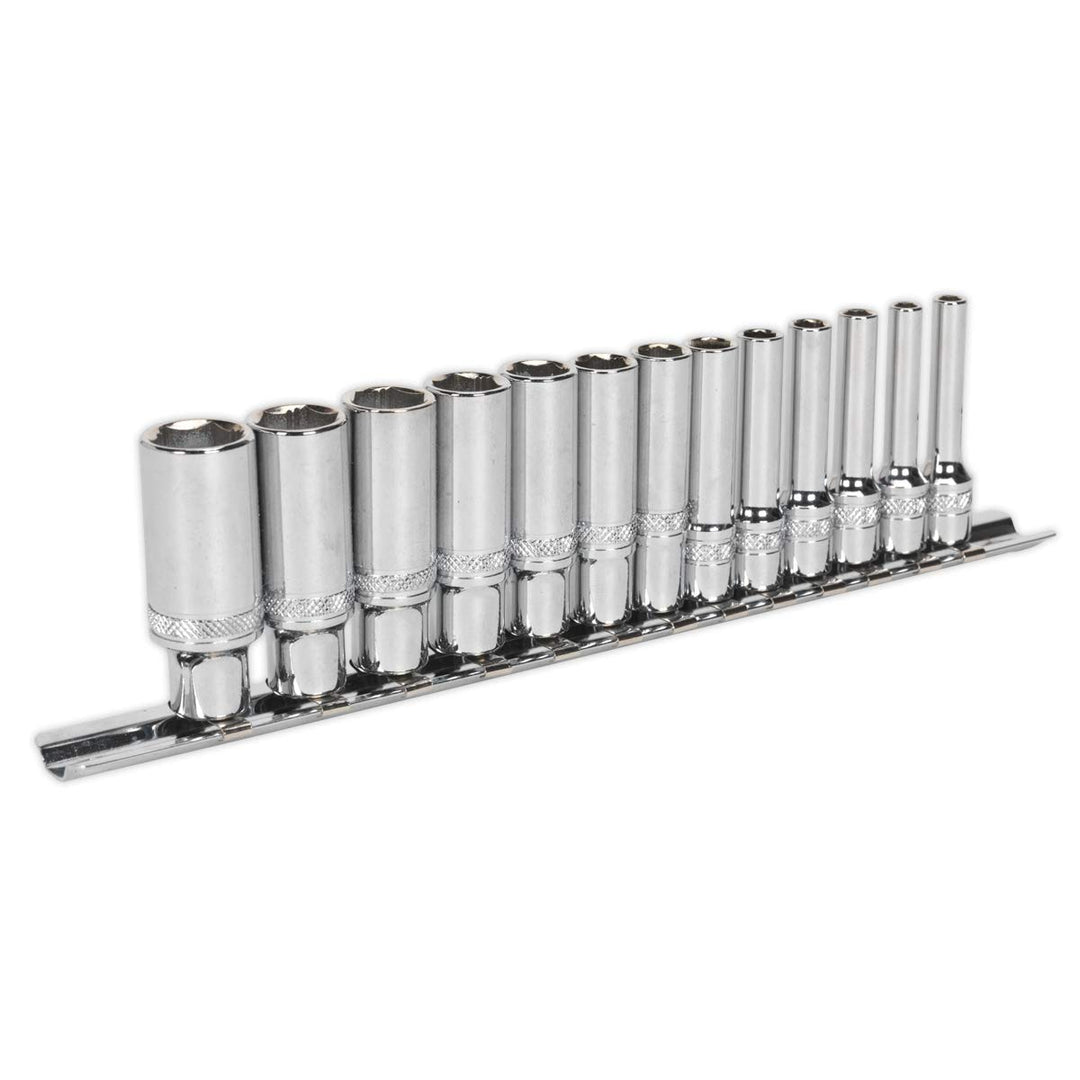 Socket Set 13pc 1/4"Sq Drive Deep Lock-On™ 6pt Metric