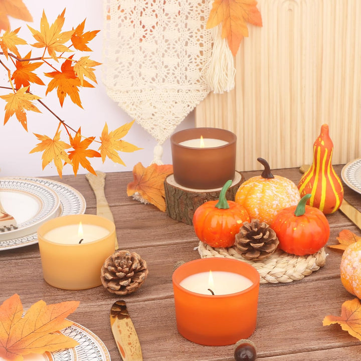 MILIVIXAY 20 Stück 118 ml Herbstkerzengläser mit Deckel und Kerzenherstellungs-Kits – grosse breite