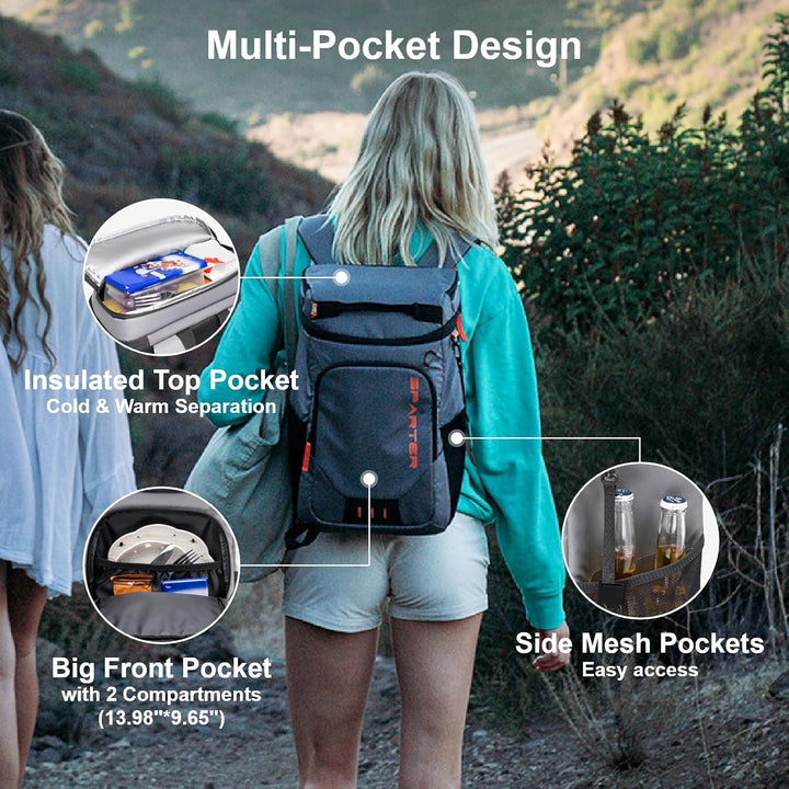 Rucksack-Kühler, isoliert, auslaufsicher, 33/49 Dosen, wasserdicht, leicht, isoliert, Eistruhe, trag