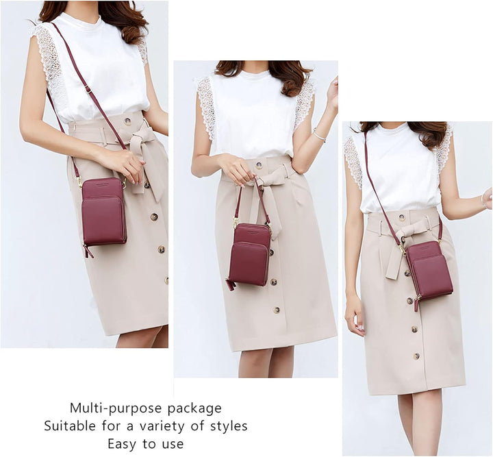 myfriday Kleine Umhängetasche für Damen, Mini Messenger Schulter Handtasche Geldbörse mit Kreditkart