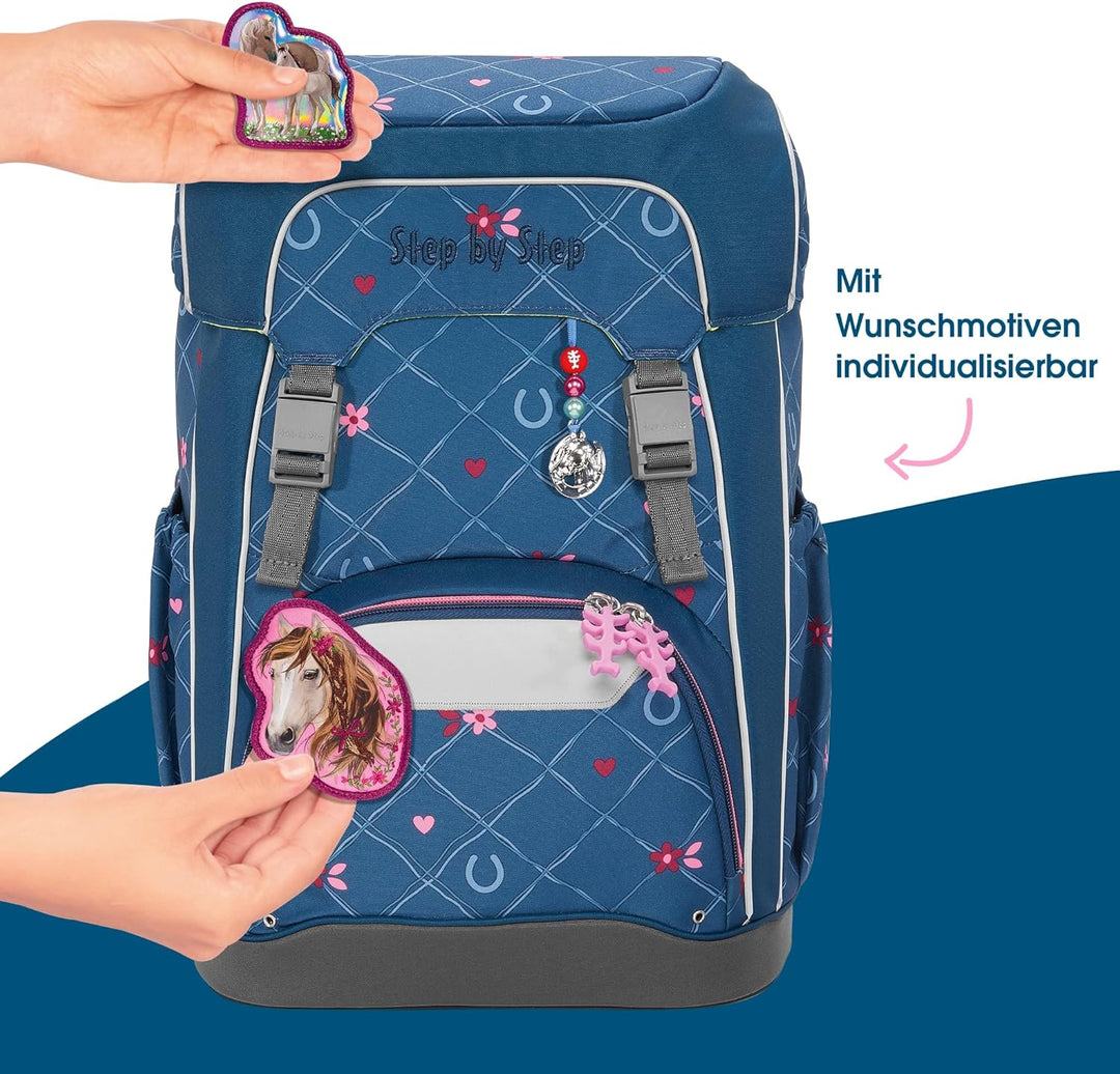 Step by Step Giant Schulranzen-Set, 5-teilig, ergonomischer Tornister mit Reflektoren, höhenverstell