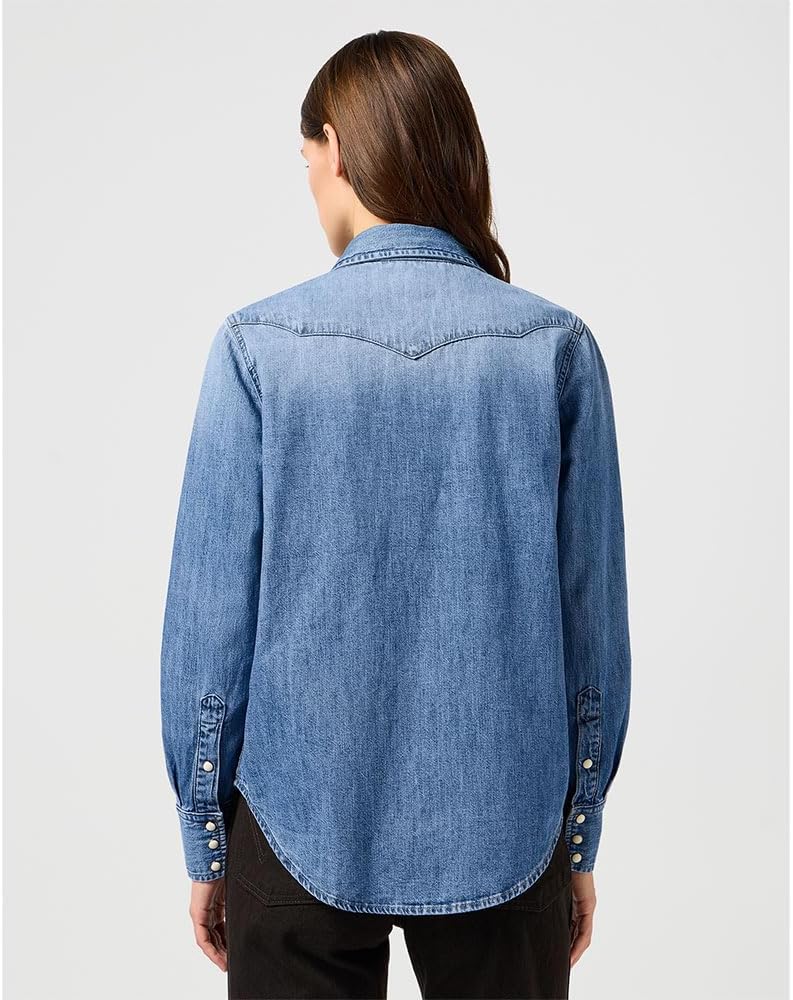 Wrangler Damen Heritage Shirt Shirt S Blue Melon Wash, S Blue Melon Wash