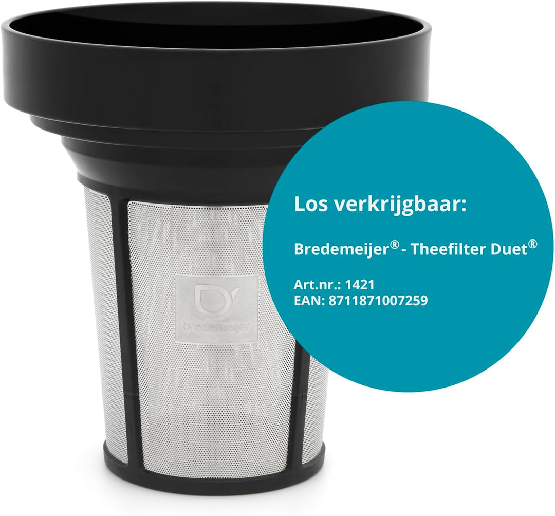 doppelwandige Creme-weisse Edelstahl Teekanne 1.1 Liter - isolierende Kanne für längeren Teegenuss 1