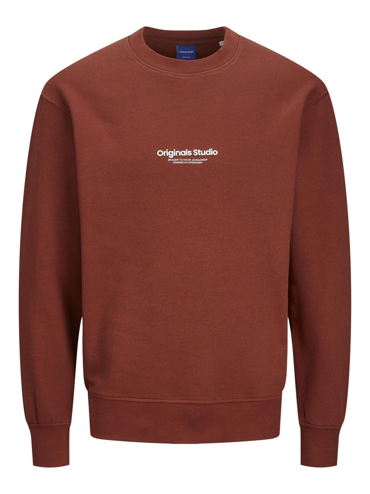 JACK & JONES Herren Jorvesterbro Sweat Crew Neck Noos Sweatshirt XS Brandy Brown, XS Brandy Brown