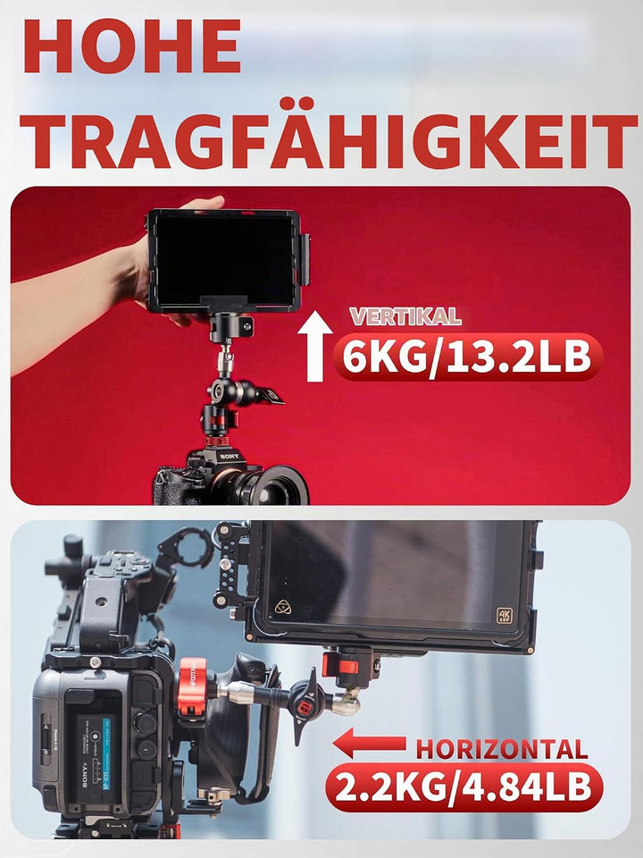 IFOOTAGE Magic Arm Clamp MA3-4, 7 Zoll, Einstellbare Reibungskraft, beweglicher Magic Arm mit 1/4" u