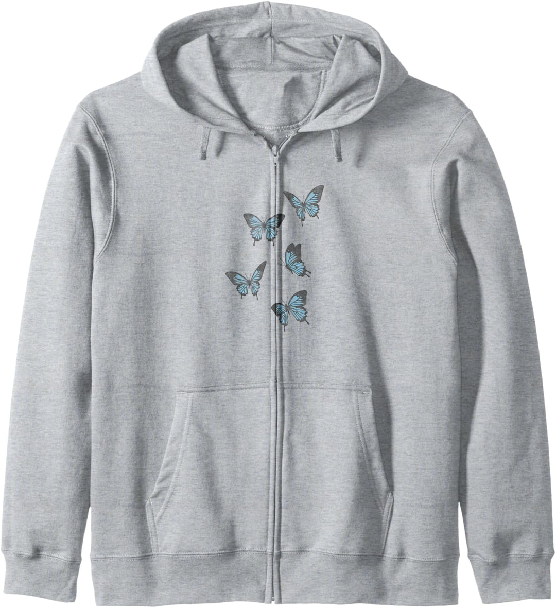 Fifth Sun Blue Butterflies Left Chest Portrait Kapuzenjacke