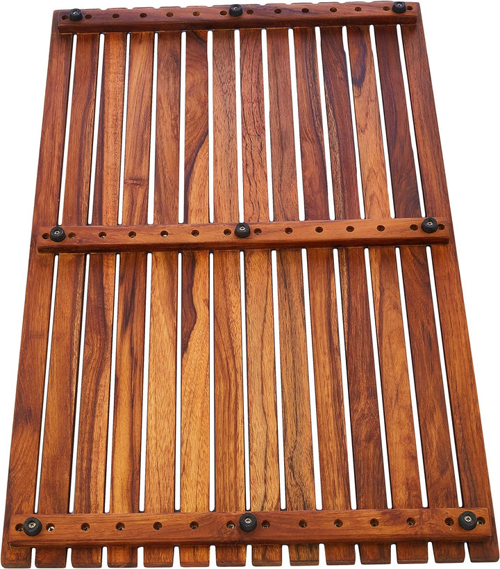 asinox TEK4A5080 Duschmatte aus Teakholz, Rechteck, 80 cm, Single