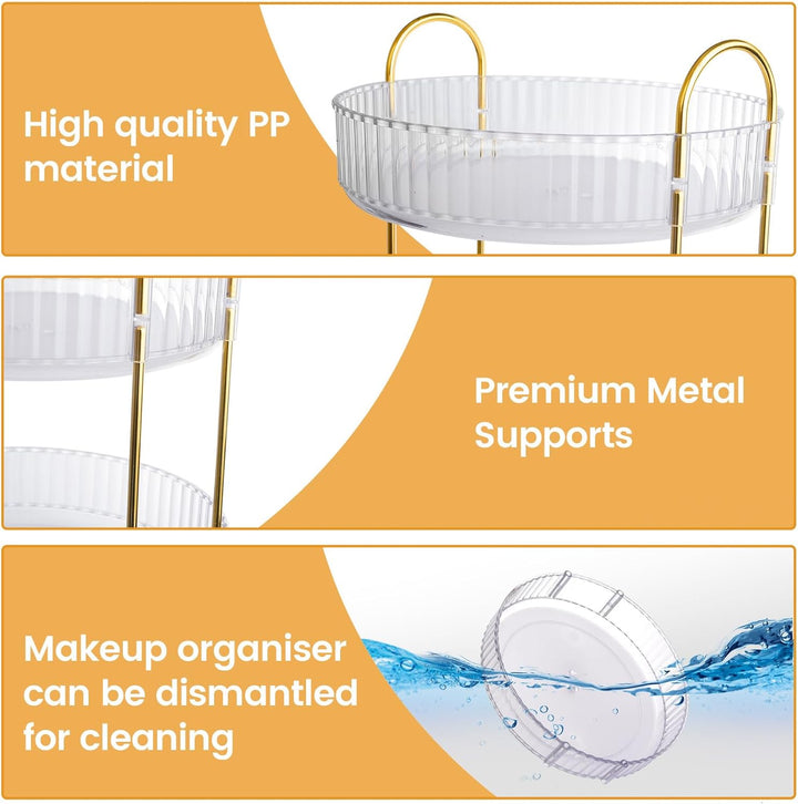 PEESHON Make Up Organizer,360° drehbarer Makeup Organizer,Skincare Parfüm Organizer,Badezimmer Kosme