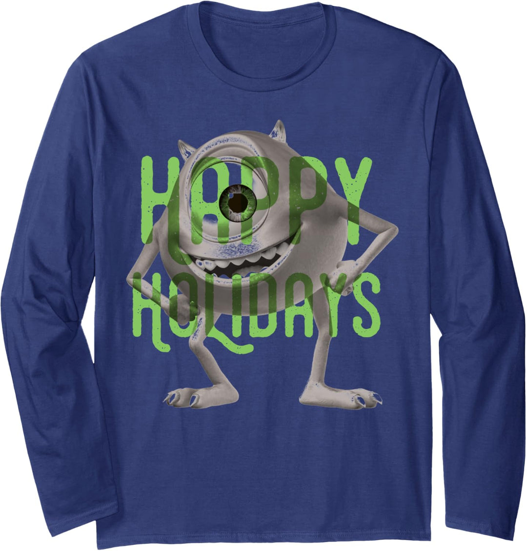 Disney Pixar Monsters University Mike Happy Holidays Langarmshirt