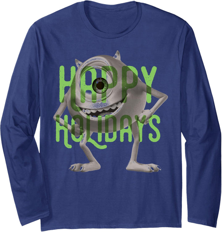 Disney Pixar Monsters University Mike Happy Holidays Langarmshirt