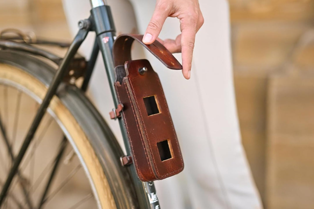 Gusti Fahrradschloss Tasche Leder - Laurent F. Zubehör Fahrrad inkl. Halterung Hülle für Faltschloss