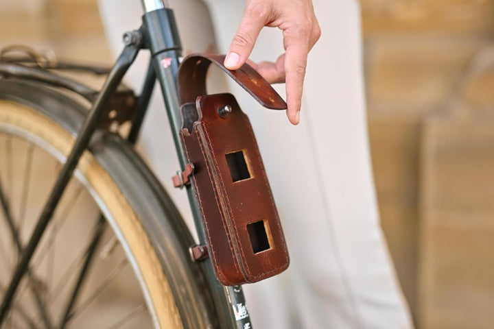 Gusti Fahrradschloss Tasche Leder - Laurent F. Zubehör Fahrrad inkl. Halterung Hülle für Faltschloss