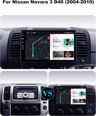 SXAUTO Android 12 IPS Autoradio für Nissan Navara 3 D40 (2004-2010) - Eingebaut CarPlay/Android Auto