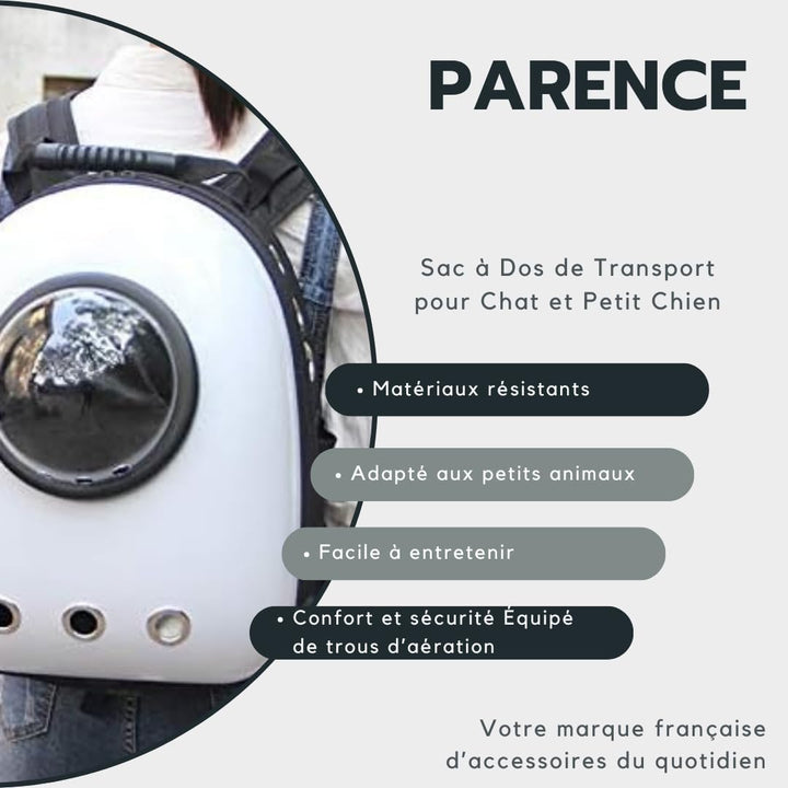 PARENCE - Transportrucksack für kleine Hunde und Katzen - Moderne Tasche mit transparentem Fenster,