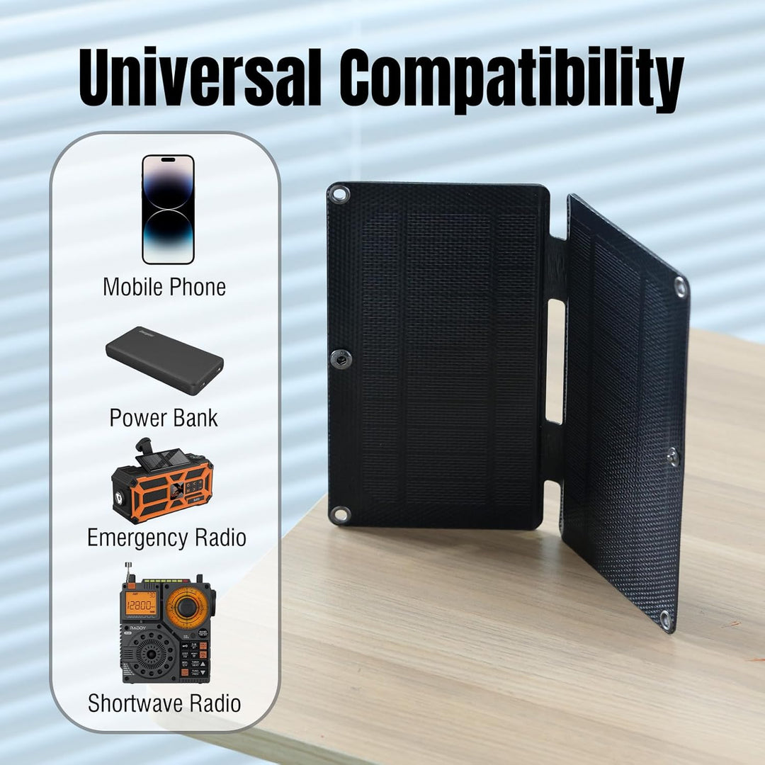 Raddy SP4 4W tragbares Solarpanel, 5V 0.8A faltbares Solarladegerät Notfallkit für draussen, kompati