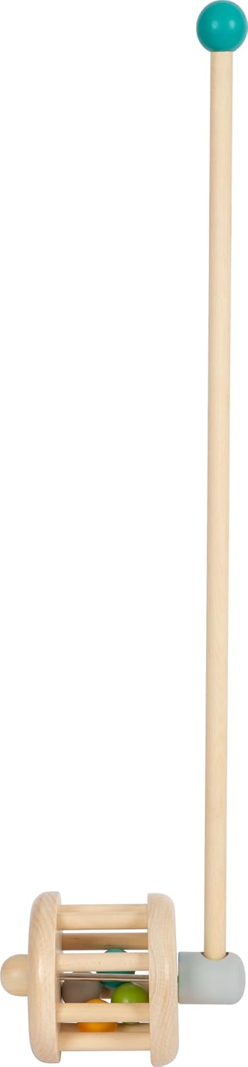 small foot Schiebespielzeug Rassel aus Holz, Laufbegleiter für kleine Kinder, ab 12 Monaten, 12341,
