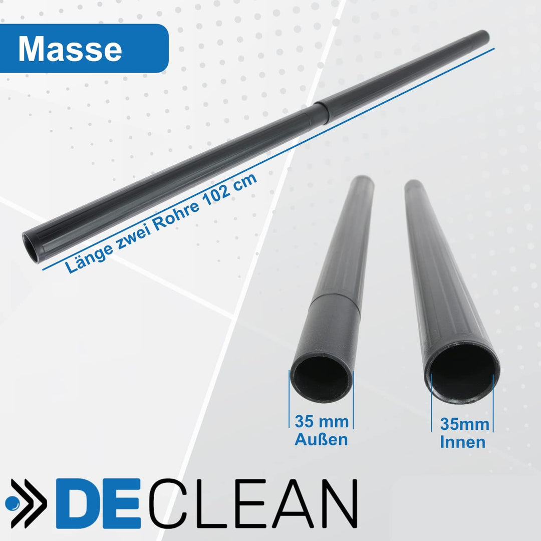DeClean 2 x Verlängerungs Rohr 35 mm Staubsaugerrohr Staubsauger Kunststoff kompatibel mit Kärcher A