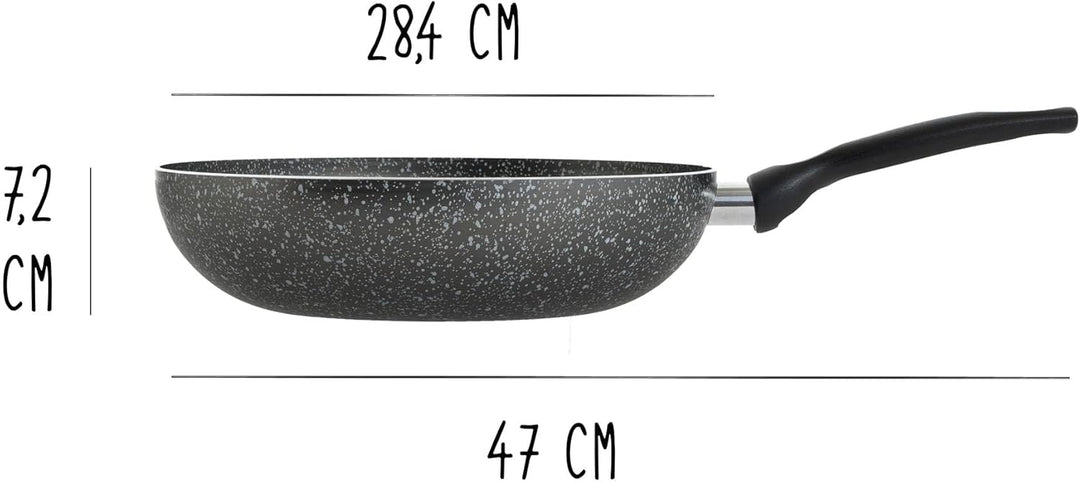 RollitPop Wok-Antihaftpfanne Ø 28 cm aus Aluminium, Made in Italy, leicht zu reinigen, perfekte Anti