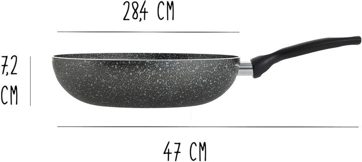 RollitPop Wok-Antihaftpfanne Ø 28 cm aus Aluminium, Made in Italy, leicht zu reinigen, perfekte Anti