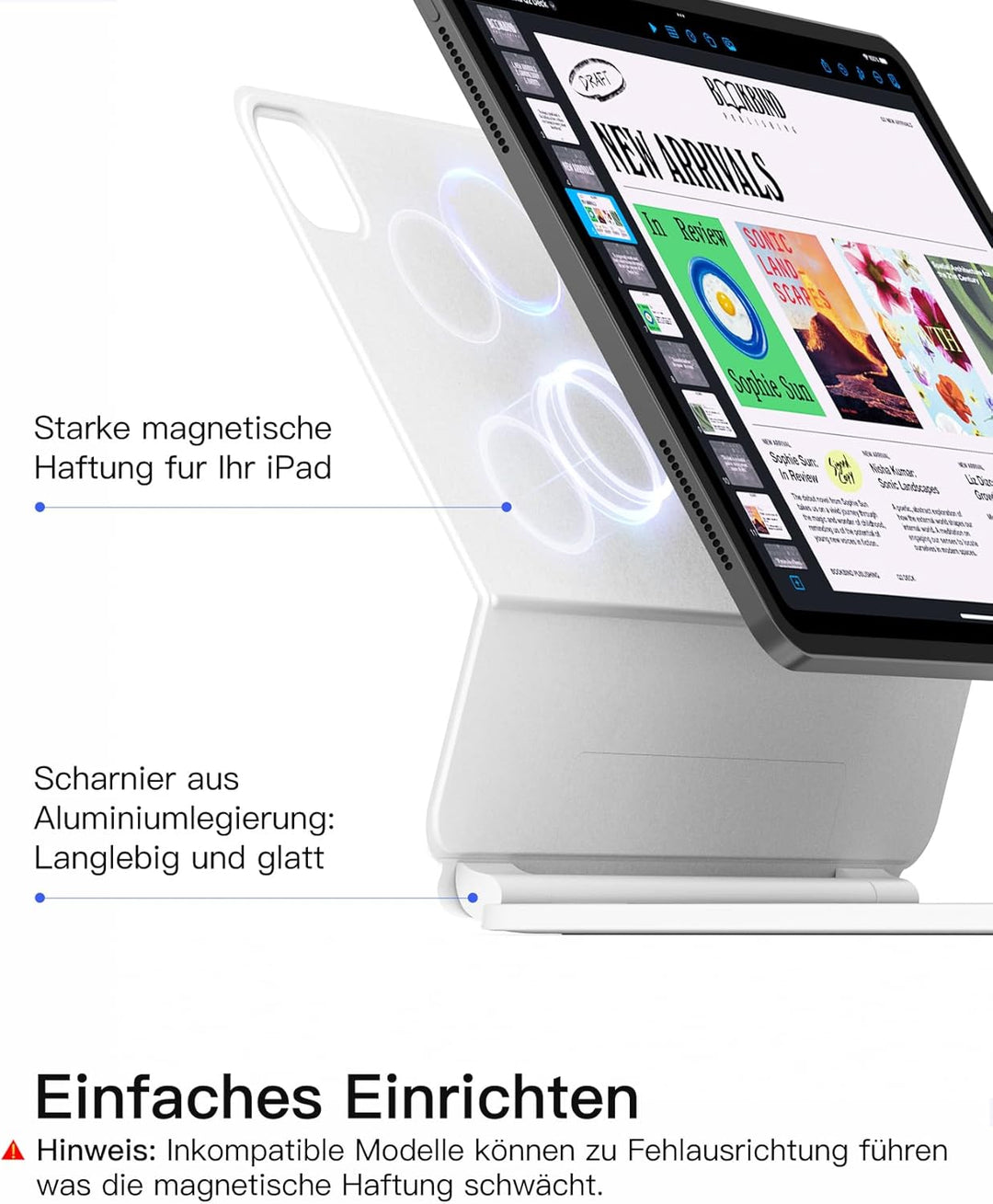 Inateck NeoMagic Magnetische Tastatur Hülle für iPad Air 11 Zoll M3/M2 (2025/2024),Air 5/4,Magic Key
