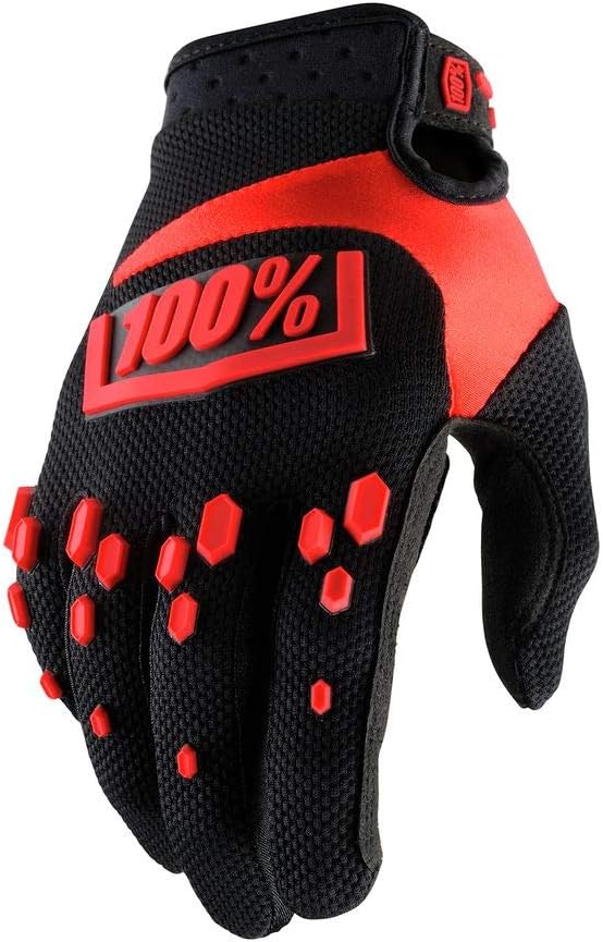 100% 10004-007-10 AIRMATIC Handschuhe Schwarz/Rot S, Schwarz/Rot S