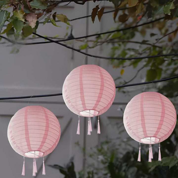 Solar Lampions Aussen Wetterfest，Himmel 3 Stücke Solar LED Laterne Wasserdicht Nylon Hängende Garten