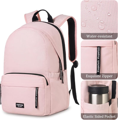 YAMTION Rucksack Schule Mädchen Rucksack Frauen für Uni Studium Freizeit,Schulrucksack Damen mit USB