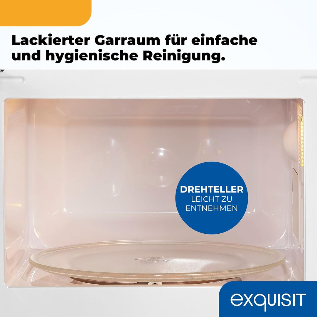 Exquisit Mikrowelle MW 802 G | Mikrowelle mit Grill 1000 W | 700 W gesamt | Timer | Mikrowelle klein