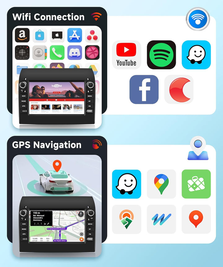 【4+64G】 Hodozzy Carplay Bildschirm für FIAT Ducato/Citroen Jumper/Peugeot Boxer 2008-2015 mit USB/US