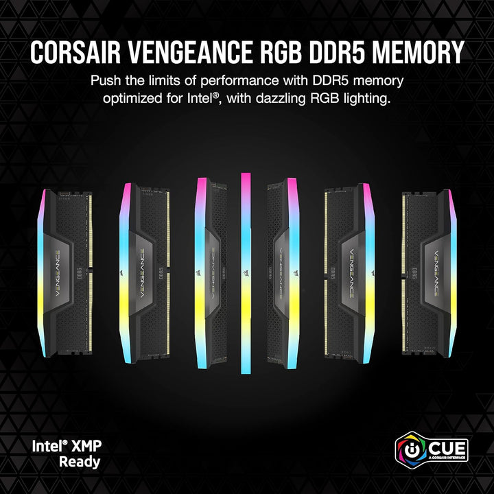 Corsair VENGEANCE RGB DDR5 RAM 64GB (4x16GB) 6200MHz CL32 Intel XMP iCUE Kompatibel Computer Speiche