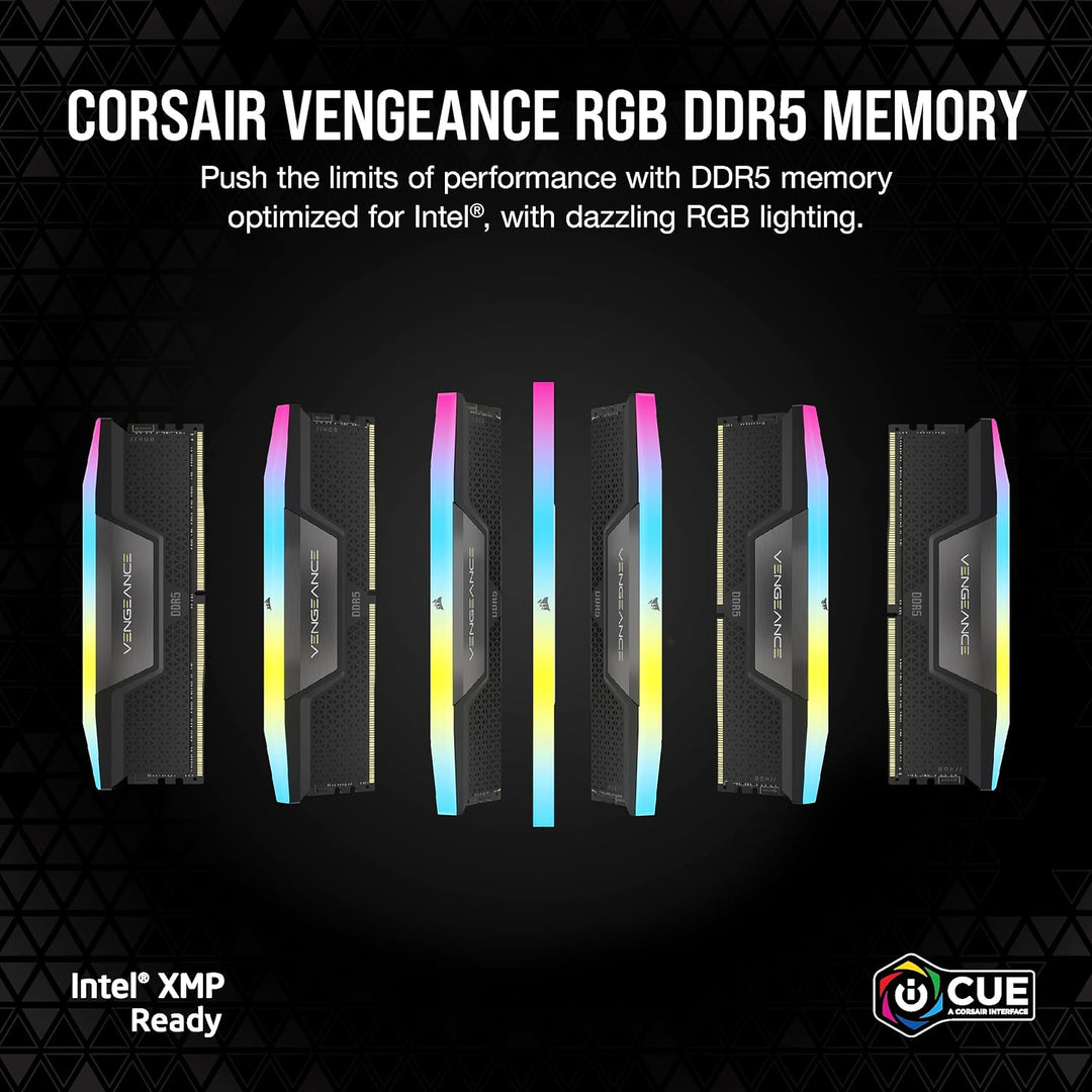 Corsair VENGEANCE RGB DDR5 RAM 64GB (4x16GB) 6600MHz CL32 Intel XMP iCUE Kompatibel Computer Speiche