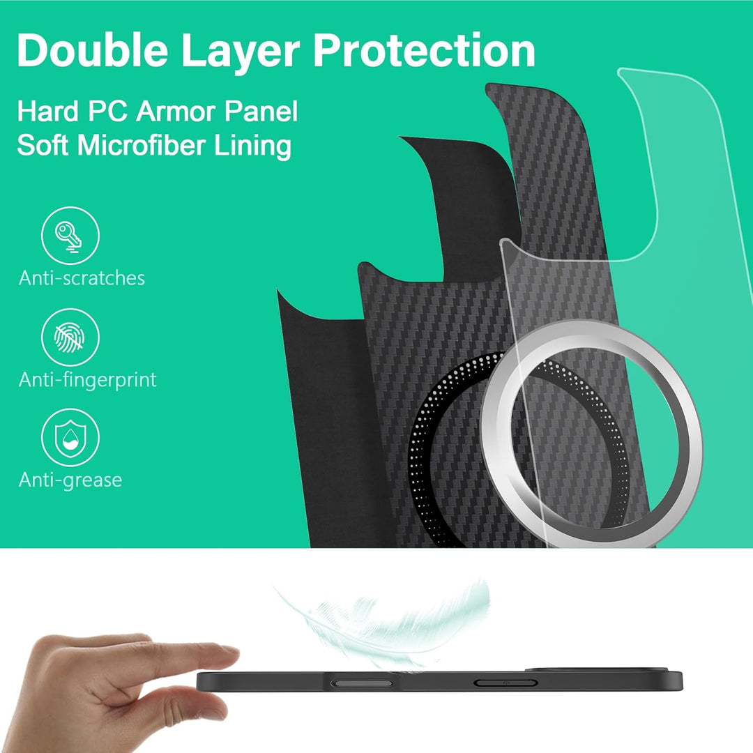ONES Magnetisch für iPhone 16 Pro Max Ultradünne Hülle, Kompatibel mit MagSafe, Fallschutz in Militä