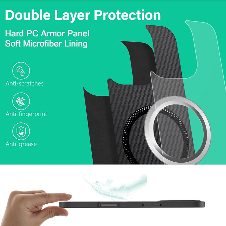 ONES Magnetisch für iPhone 16 Pro Max Ultradünne Hülle, Kompatibel mit MagSafe, Fallschutz in Militä