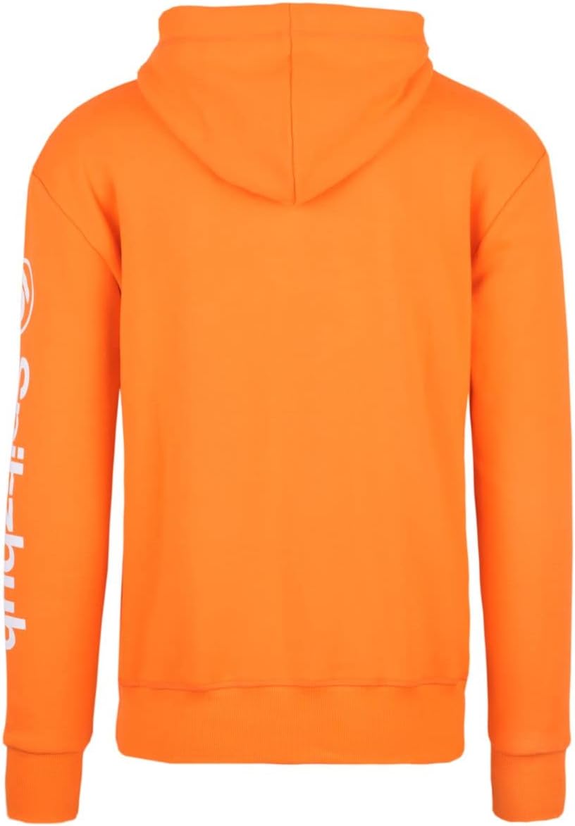 Spitzbub Herren Hoodie Pullover mit Kapuze Kapuzenpullover Sportshoodie mit Ärmelprint S Orange, S O
