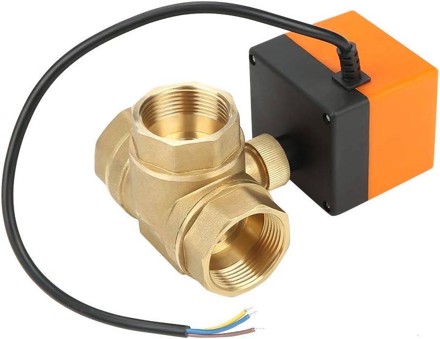 Elektrisches Kugelventil, 3 Wege Wasserventil DN32 DC 24V 1.6MPa 3-Draht 2-Punkt Messingventil Für Z
