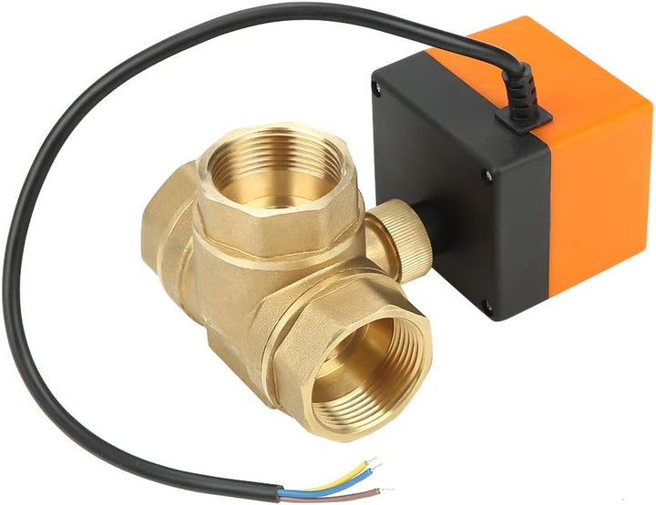 Elektrisches Kugelventil, 3 Wege Wasserventil DN32 DC 24V 1.6MPa 3-Draht 2-Punkt Messingventil Für Z