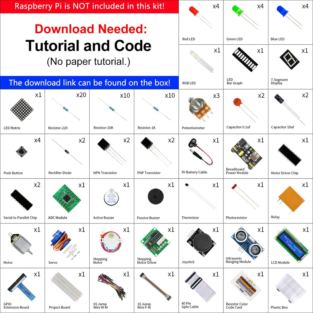 FREENOVE Ultrasonic Starter Kit for Raspberry Pi 4 B 3 B+ 400, 484-Page Detailed Tutorial, Python C