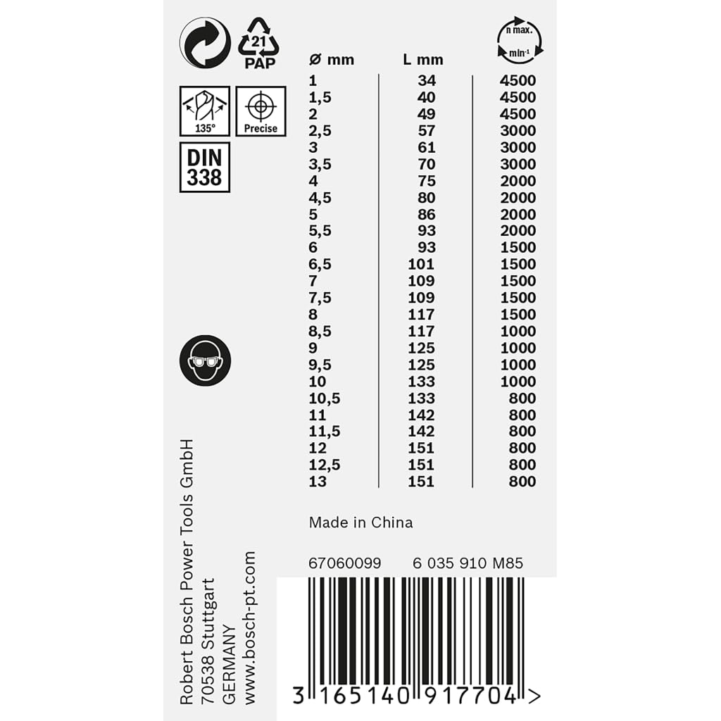 Bosch Accessories 25tlg. HSS Spiralbohrer PointTeQ Set (für Metall, ProBox, Zubehör Bohrschrauber),