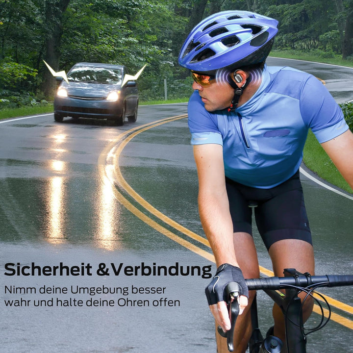 BUGANI Open Ear Kopfhörer, Ohrhaken Kopfhörer Kabellos Bluetooth IPX6 Wasserdicht, 30H Laufzeit, Blu