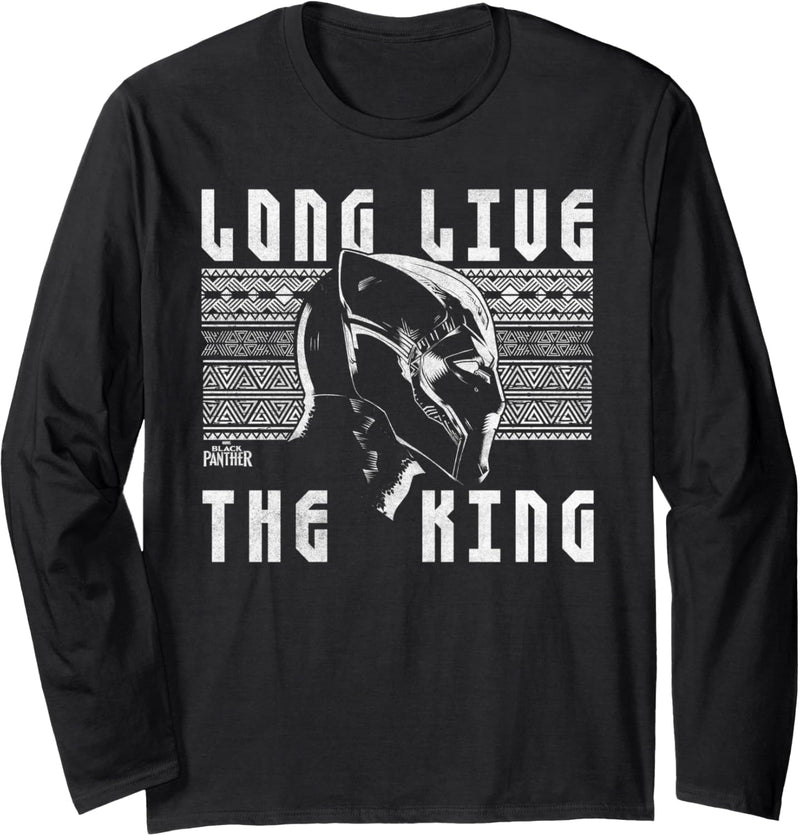 Marvel Black Panther Long Live The King Profile Portrait Langarmshirt