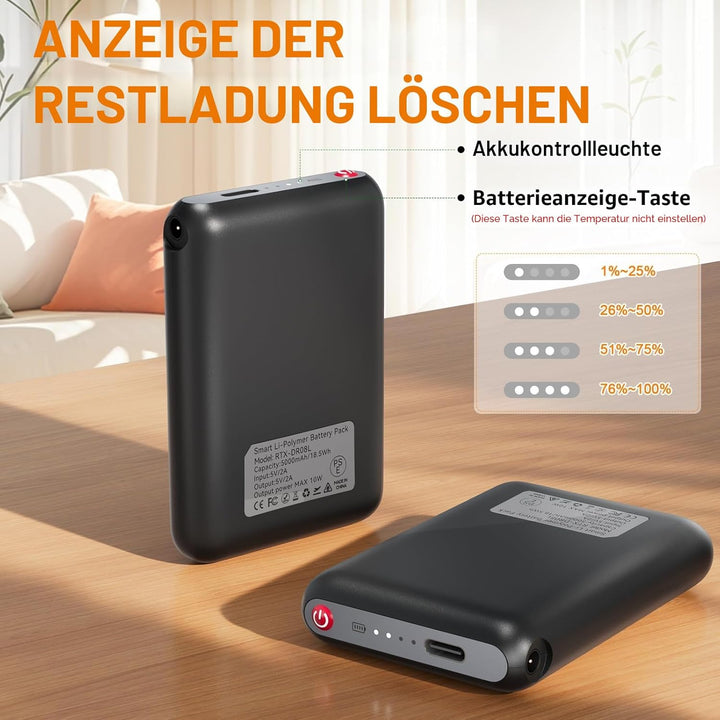 Upgraded 5V 5000mAh Smart Batteries, beheizbare Hausschuhe Spare Battery, Rtdep Elektrischer Fusswär