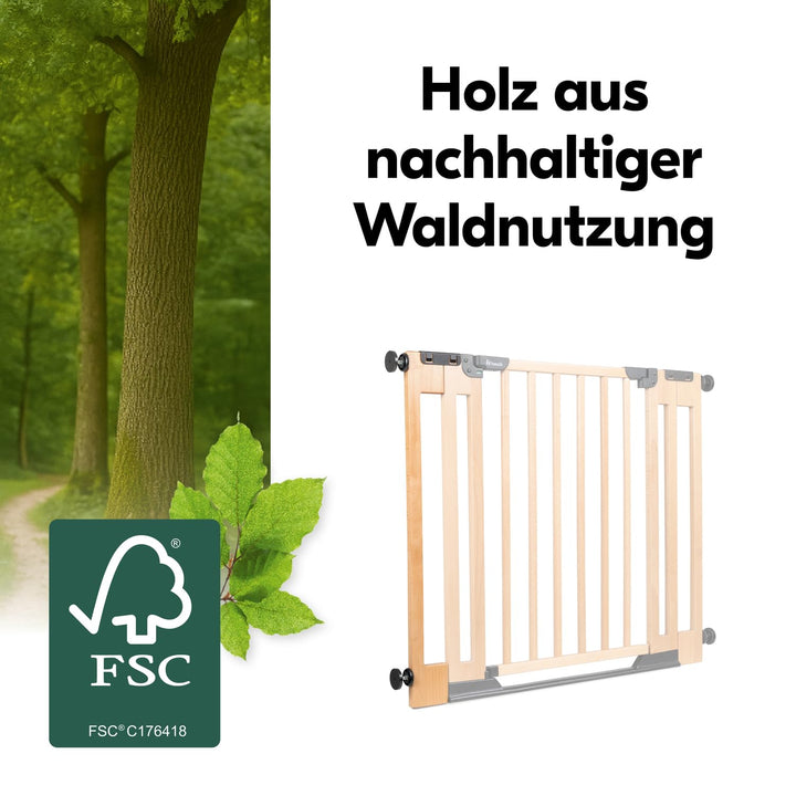 hauck 9 cm Verlängerung aus Buchenholz Kompatibel mit Clear Step Easyclose Eco Tür- & Treppenschutzg