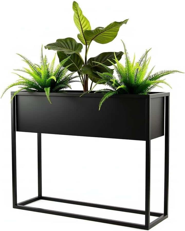 Pflanzenständer Petto - 80x21x60cm - Farbe Schwarz - für Zimmerblumen - Metallregal - Dekorativer Ti